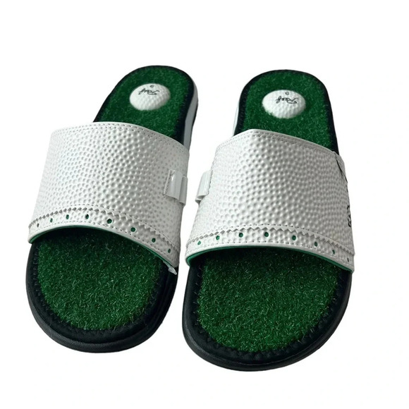 NWOB Reef Men’s Mulligan Slides in White/Green in size 9 - Picture 7 of 8